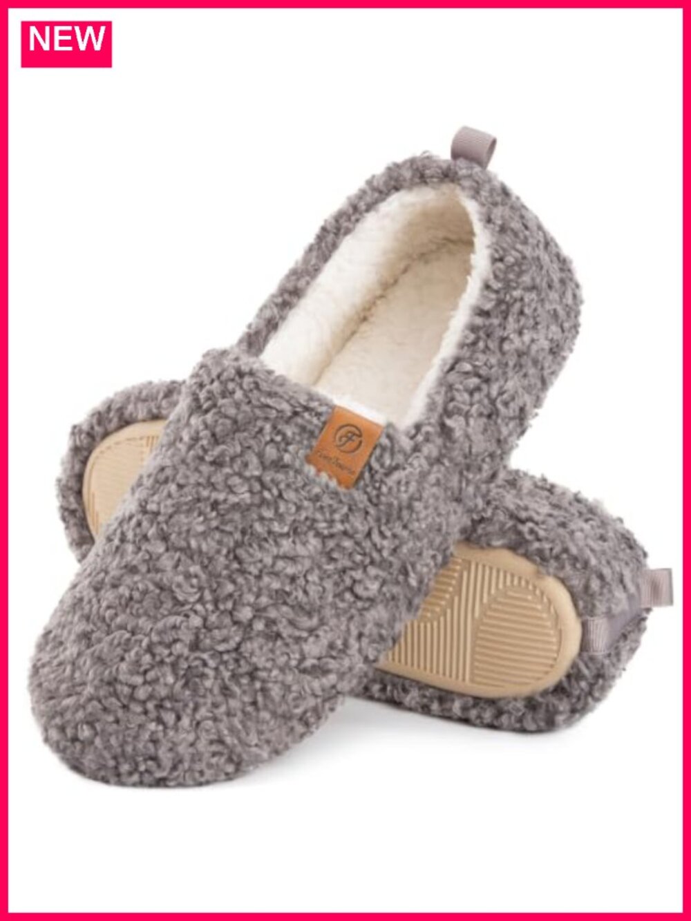 Women's Soft Curly Slippers Memory Foam Lightweight House Shoes, Fuzzy Cozy
